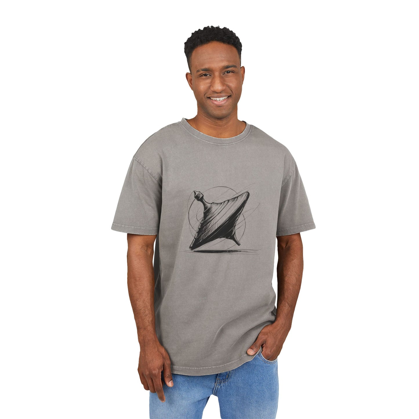 Spinning Top Oversized Acid Washed T-Shirt