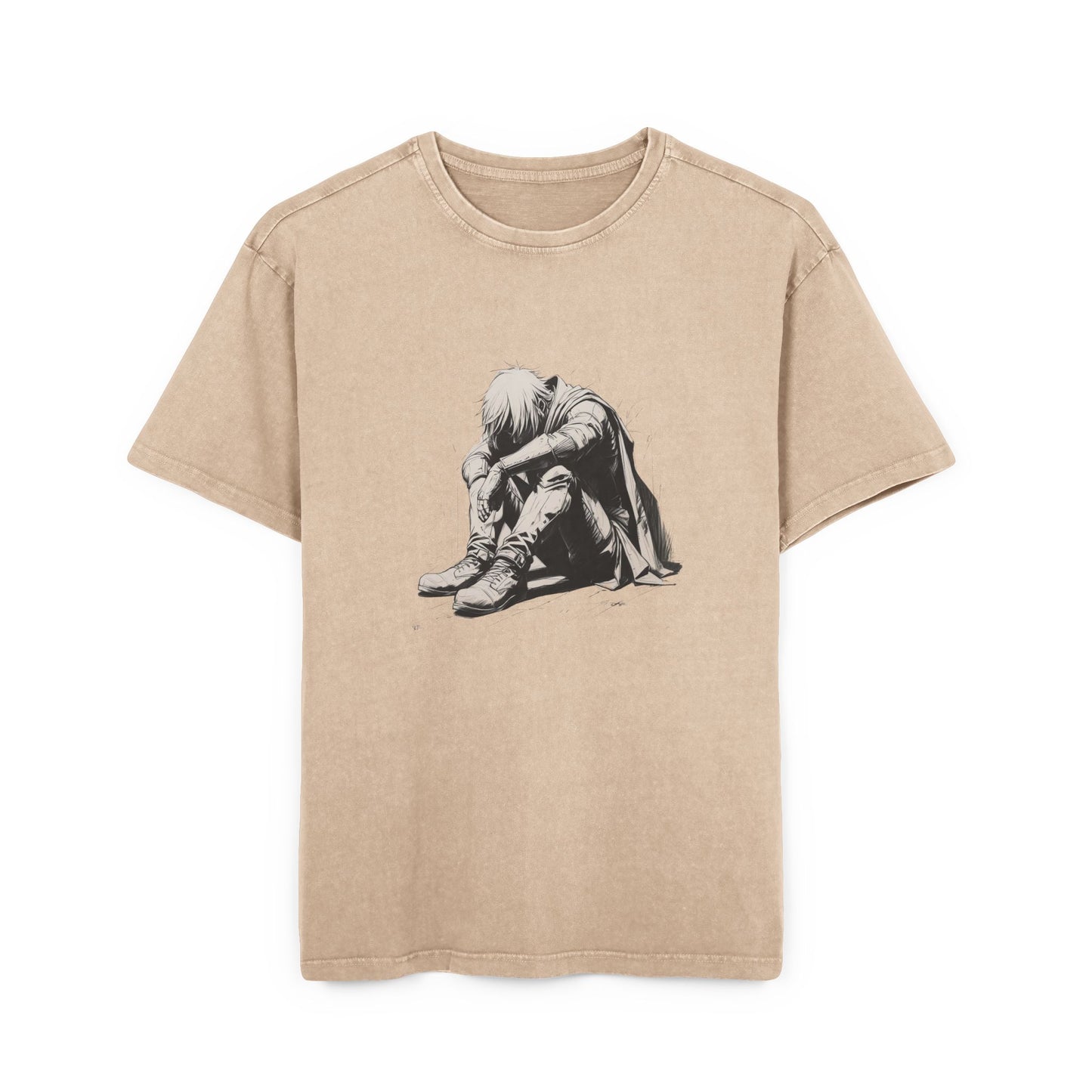 Defeated Man Oversized Acid Washed T-Shirt