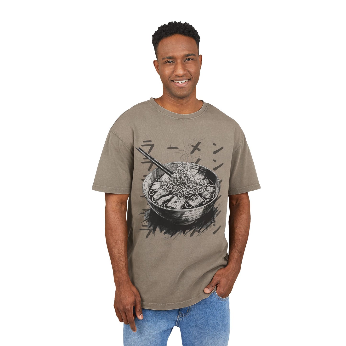 Ramen Bowl Oversized Acid Washed T-Shirt