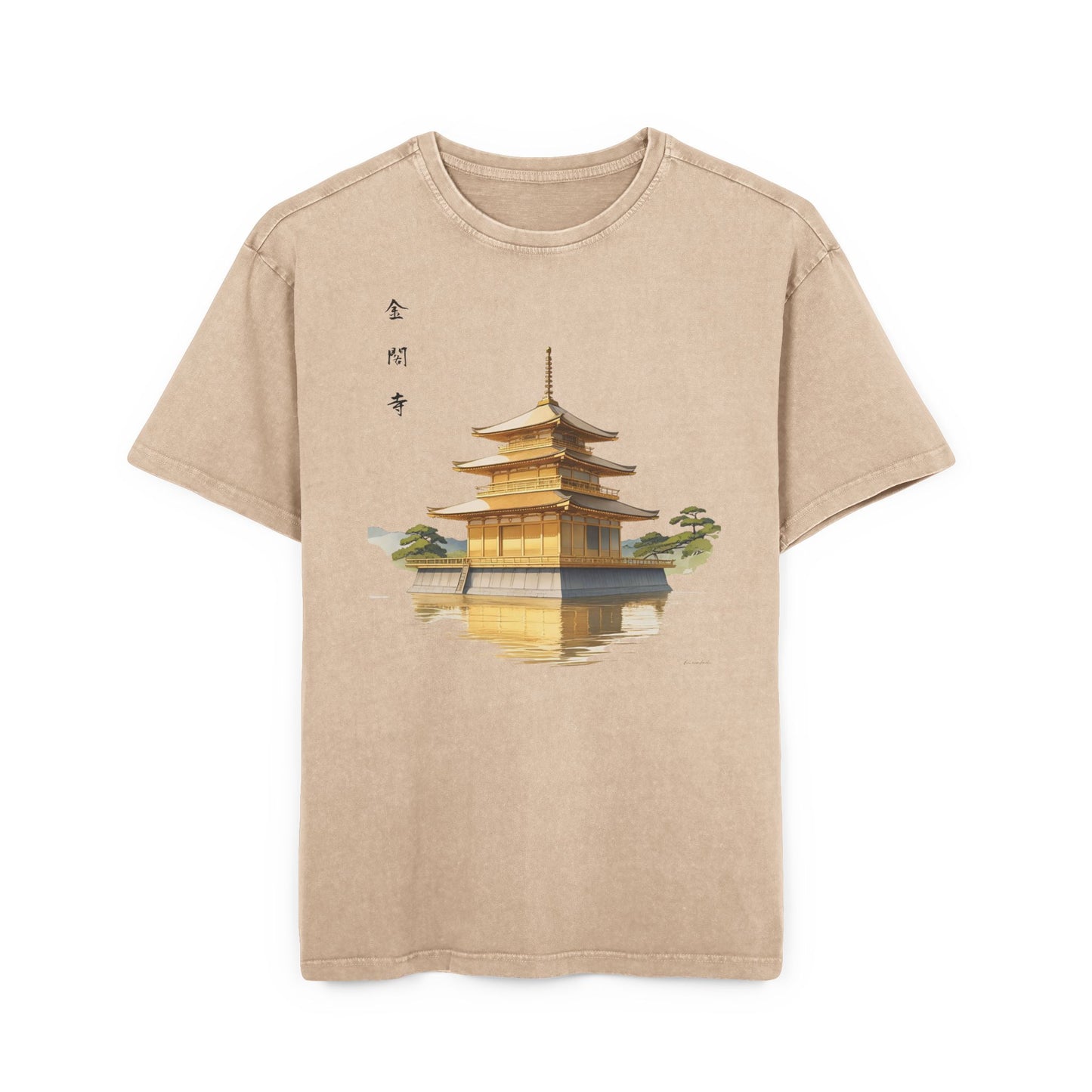 Kinkakujin Temple Oversized Acid Washed T-Shirt