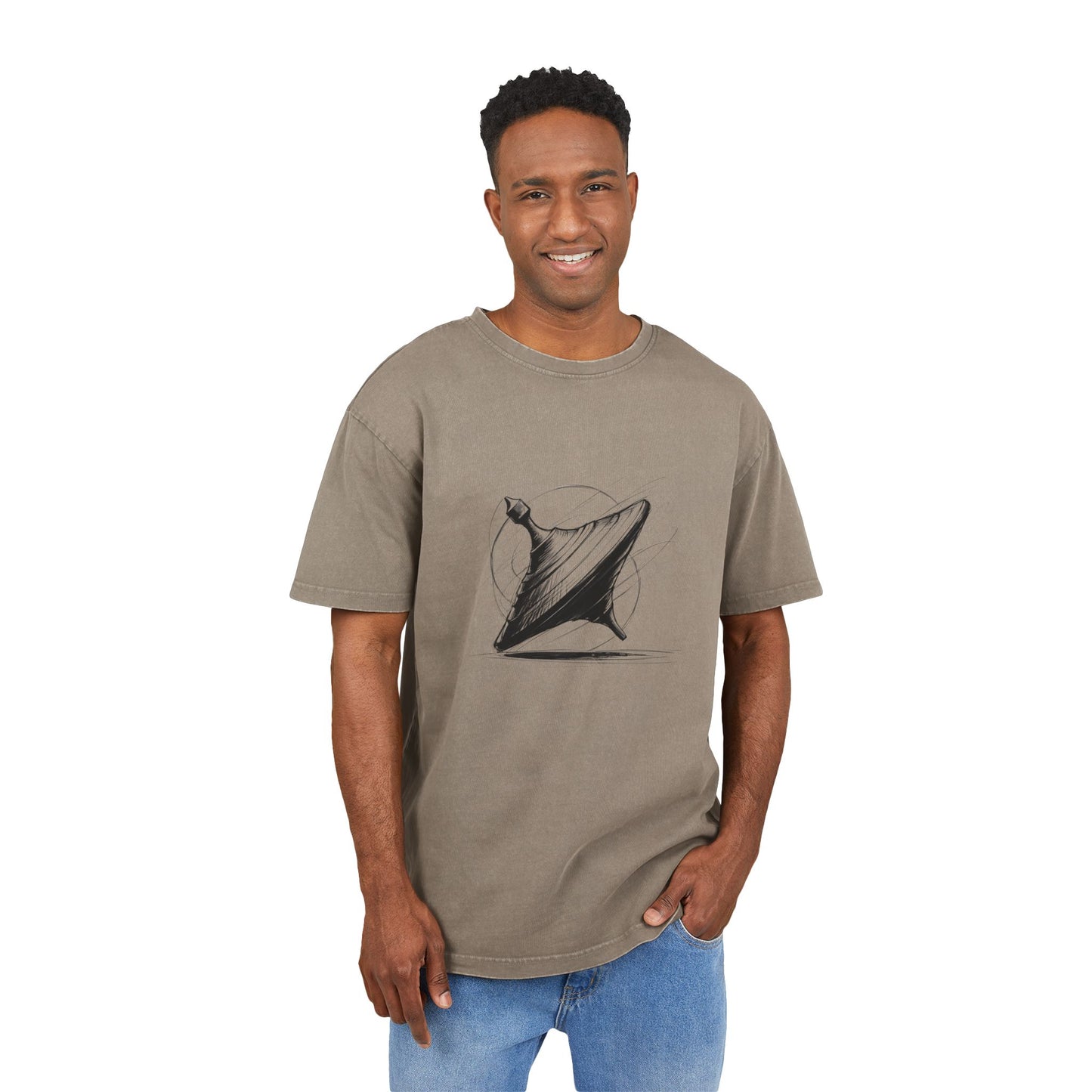 Spinning Top Oversized Acid Washed T-Shirt