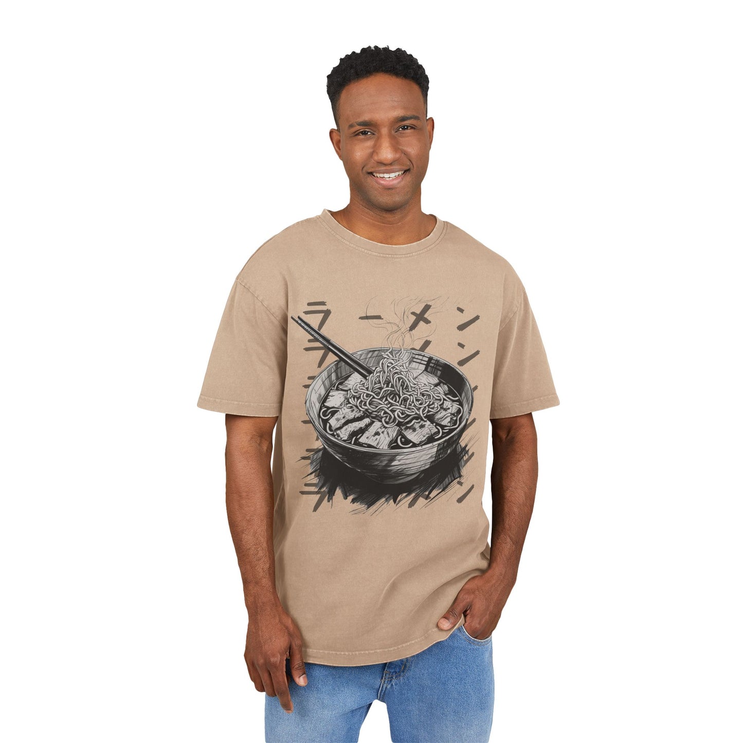 Ramen Bowl Oversized Acid Washed T-Shirt