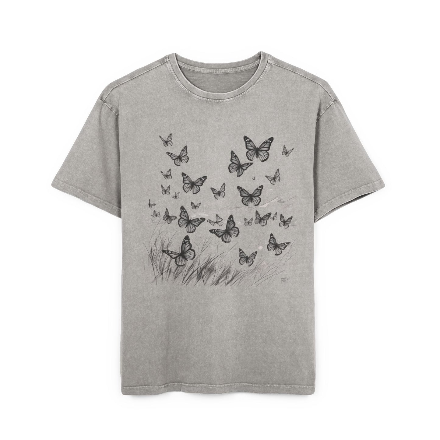 Butterflies Oversized Acid Washed T-Shirt