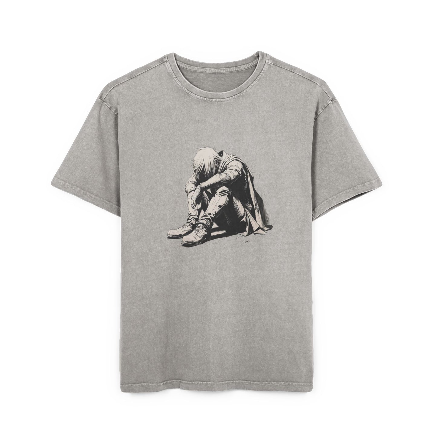 Defeated Man Oversized Acid Washed T-Shirt