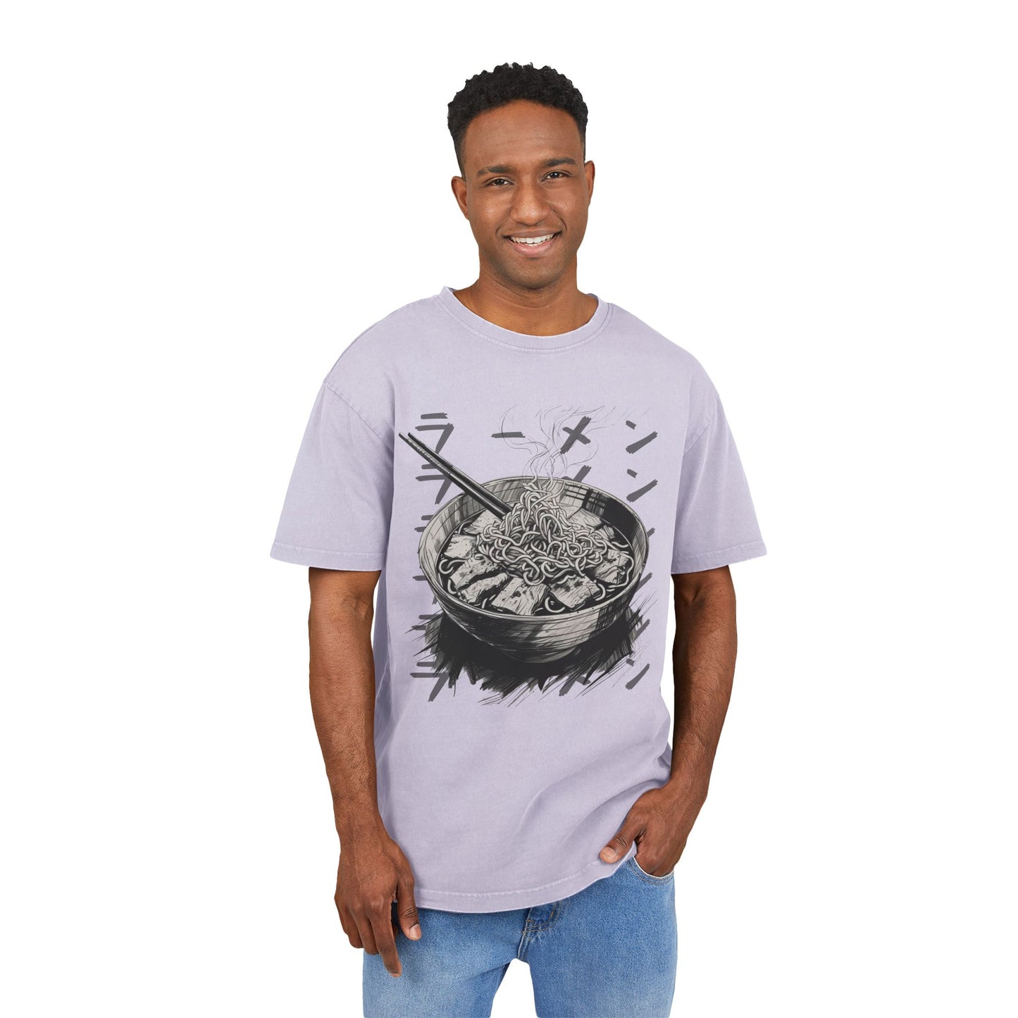 Ramen Bowl Oversized Acid Washed T-Shirt