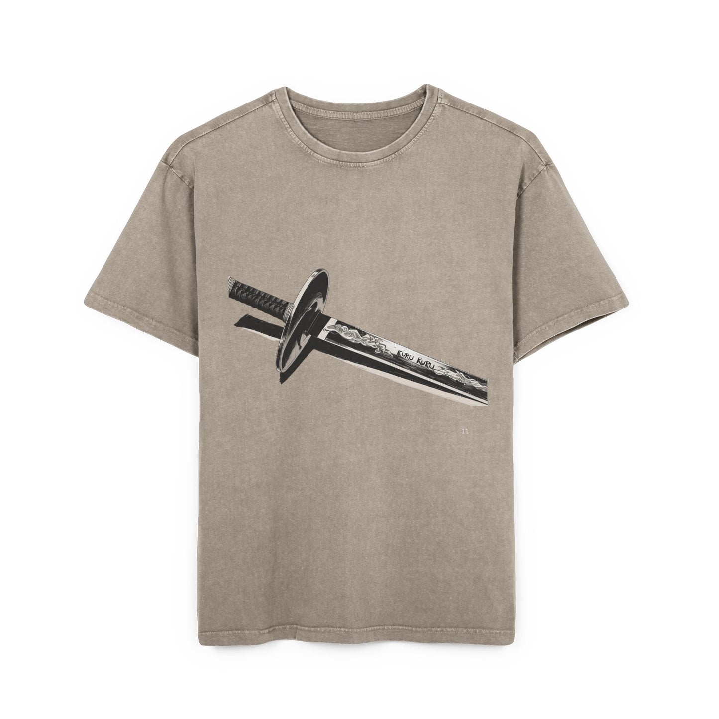 Kuru Kuru Katana Oversized Acid Washed T-Shirt