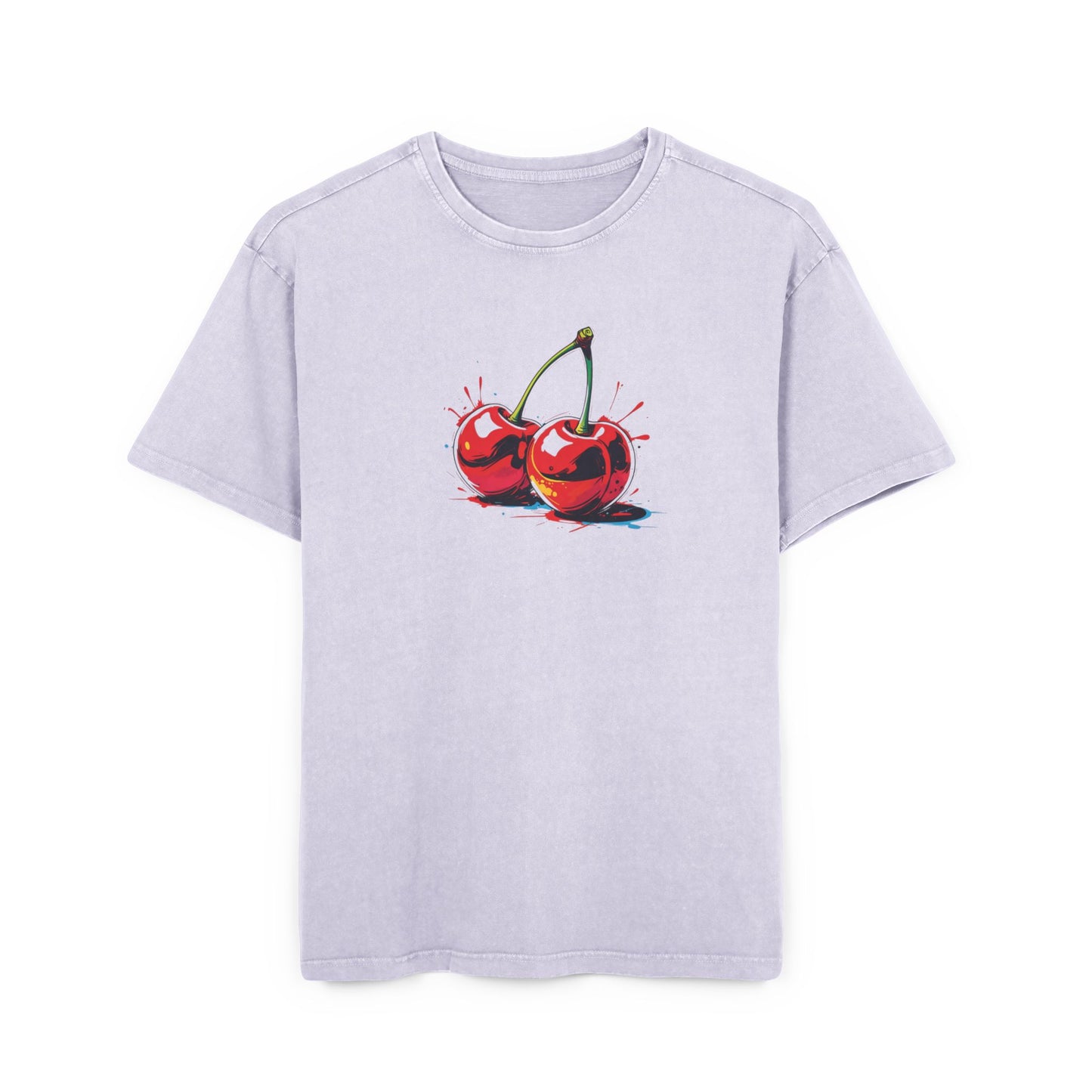 Cherry Oversized Acid Washed Graphic T-Shirt