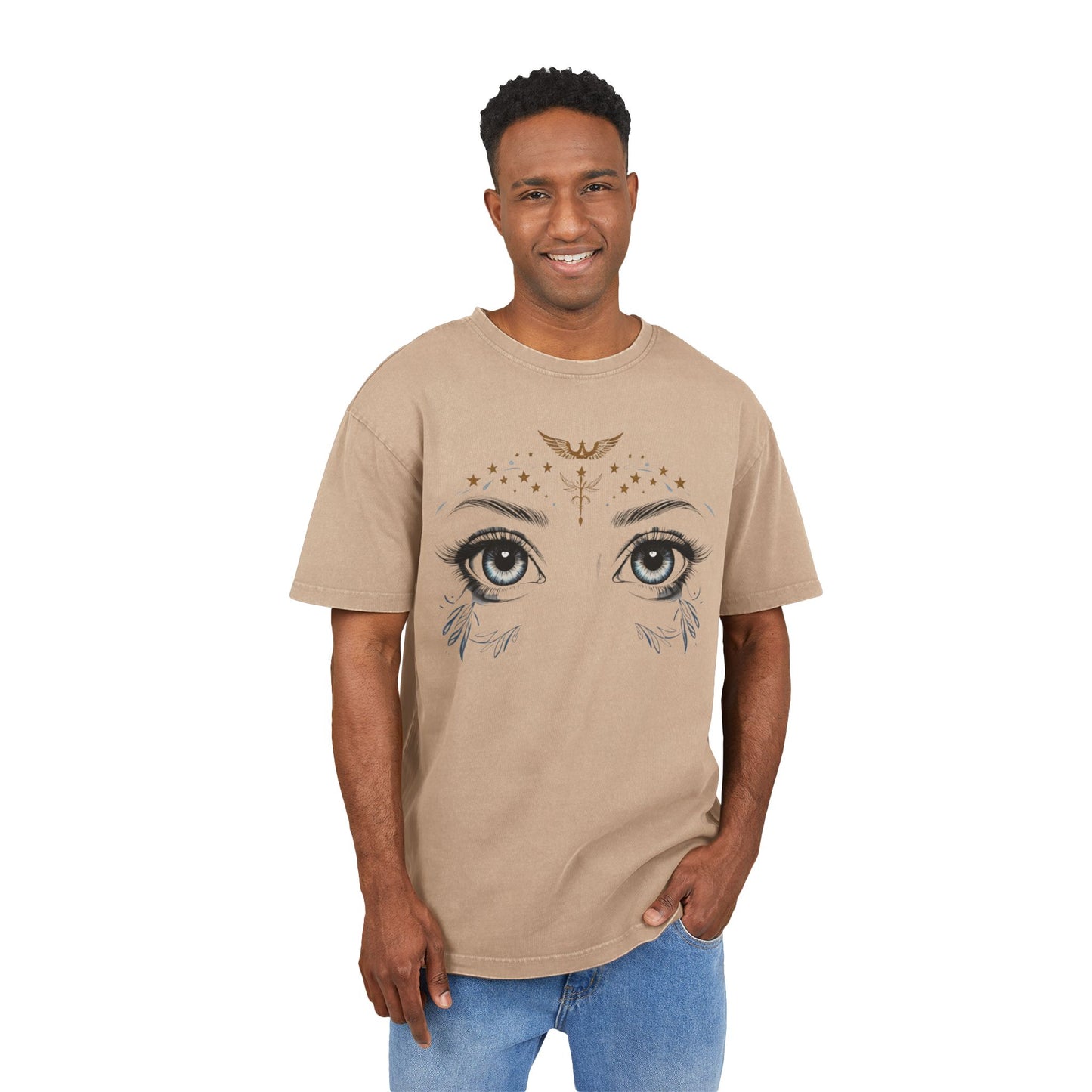 Angel Eyes Oversized Acid Wash T-Shirt