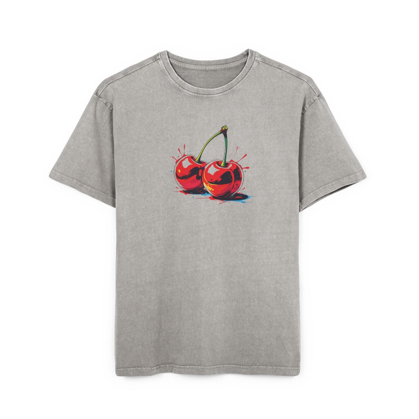 Cherry Oversized Acid Washed Graphic T-Shirt