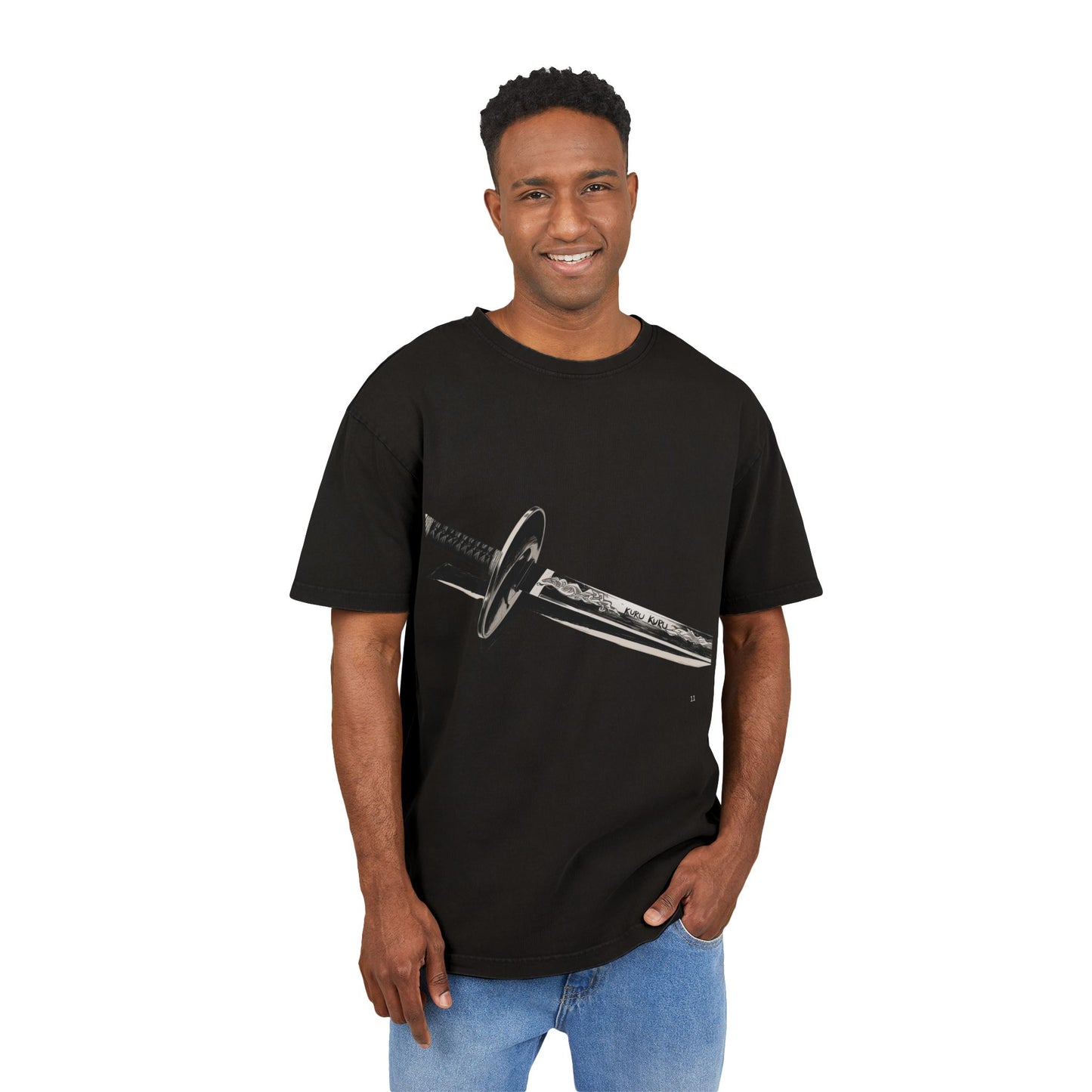 Kuru Kuru Katana Oversized Acid Washed T-Shirt