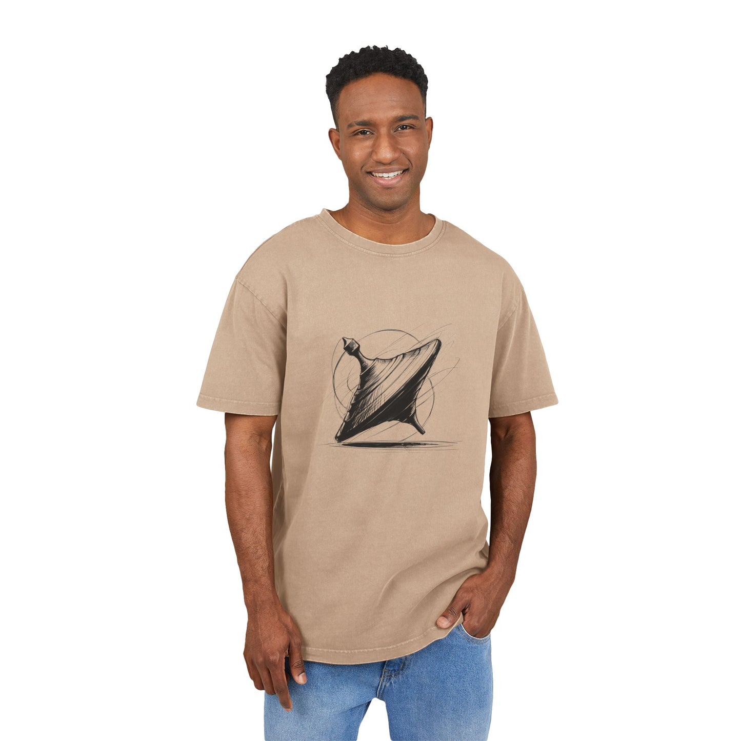 Spinning Top Oversized Acid Washed T-Shirt