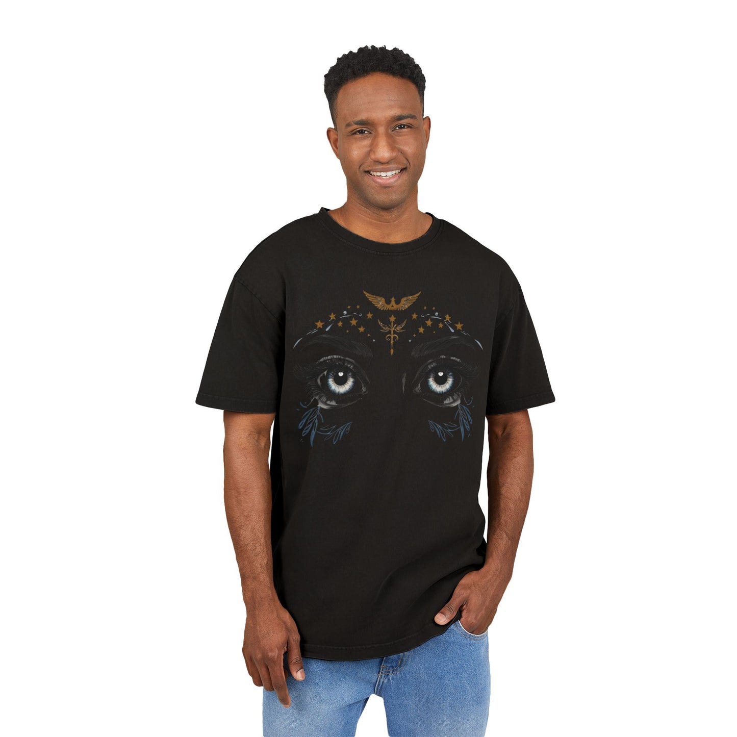 Angel Eyes Oversized Acid Wash T-Shirt