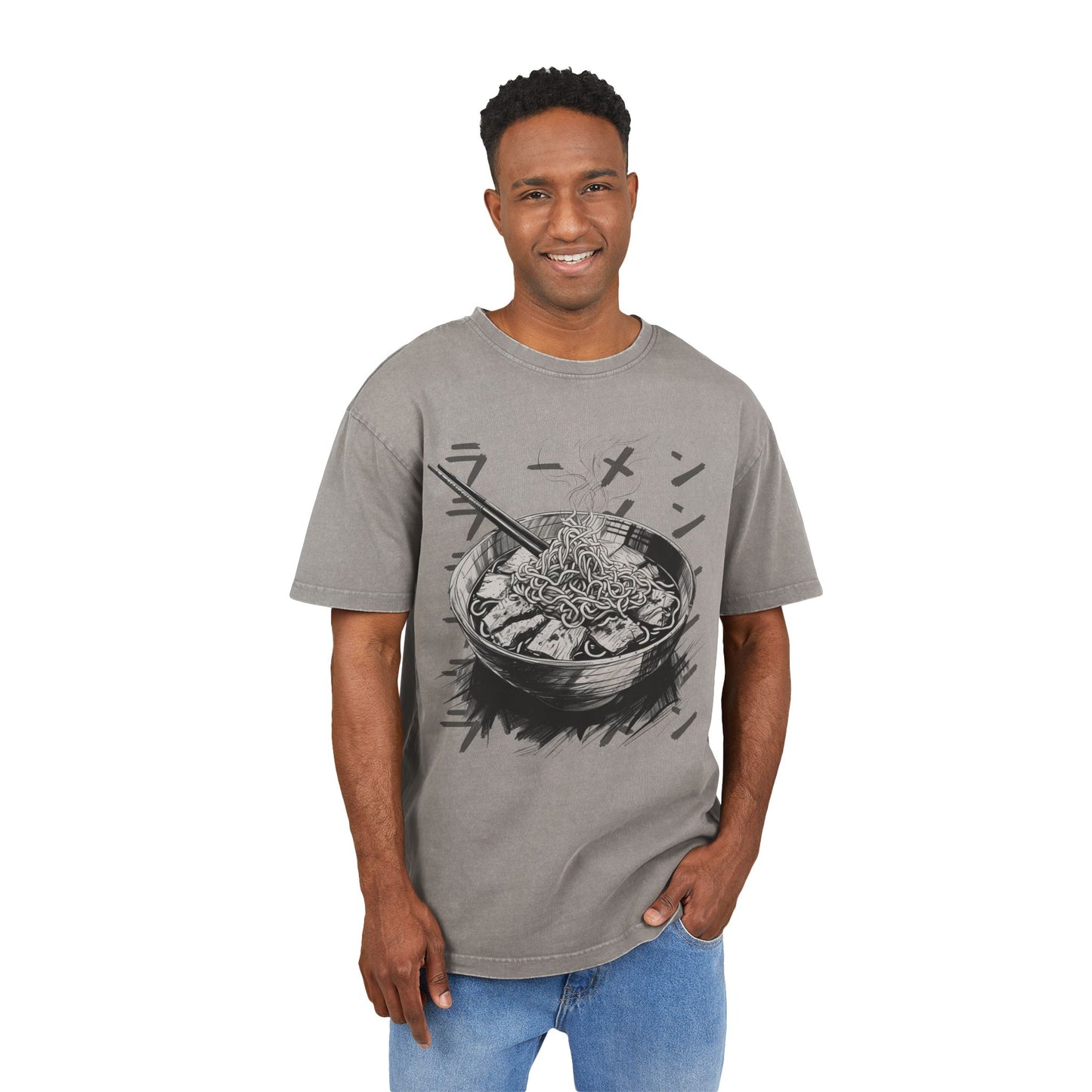 Ramen Bowl Oversized Acid Washed T-Shirt