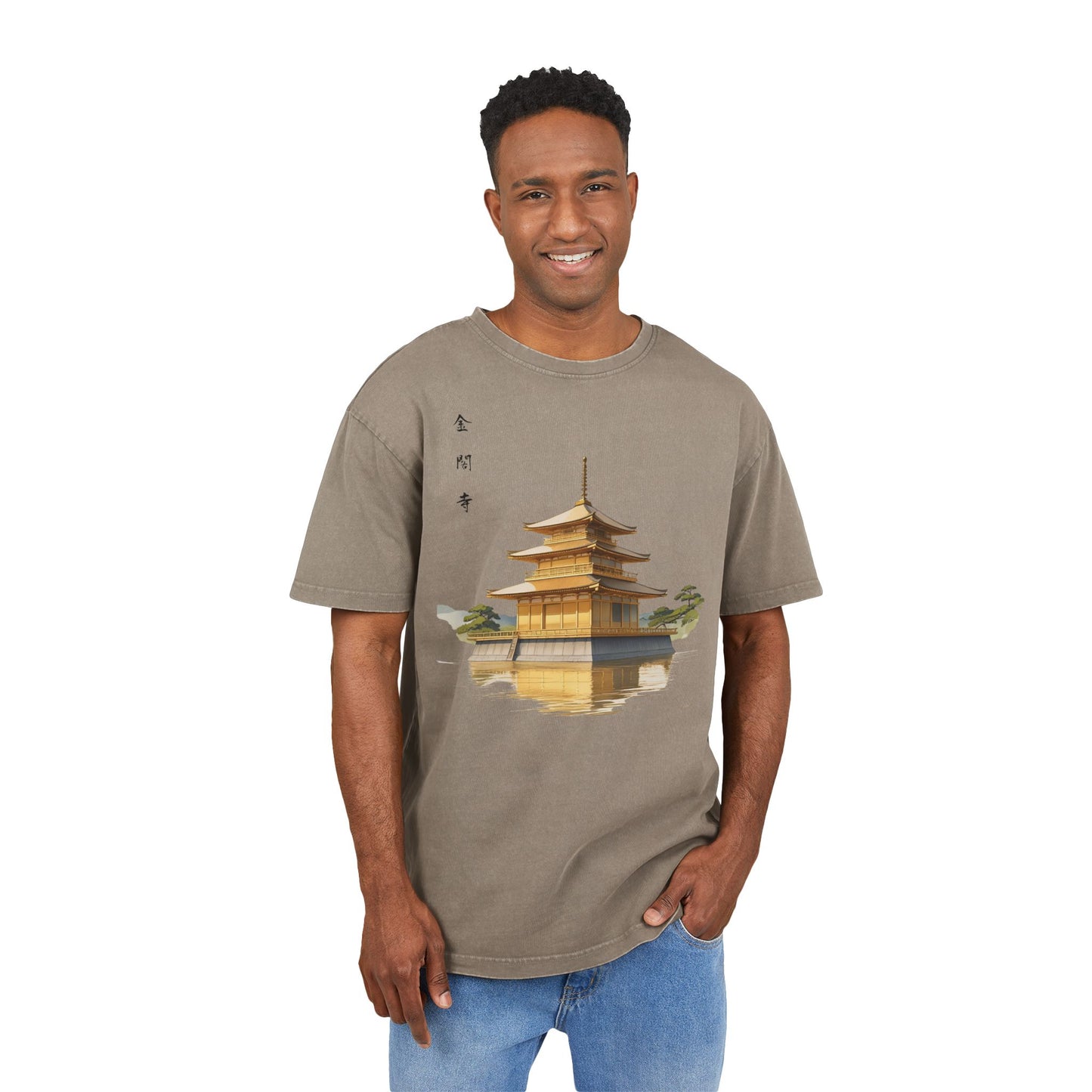 Kinkakujin Temple Oversized Acid Washed T-Shirt