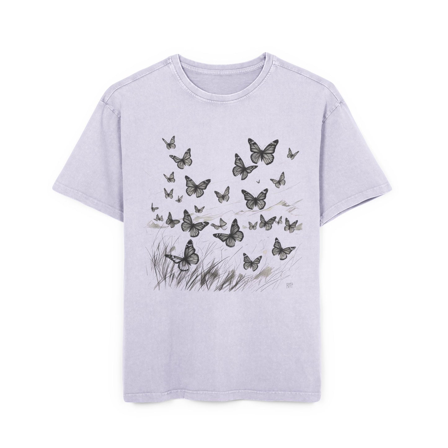 Butterflies Oversized Acid Washed T-Shirt