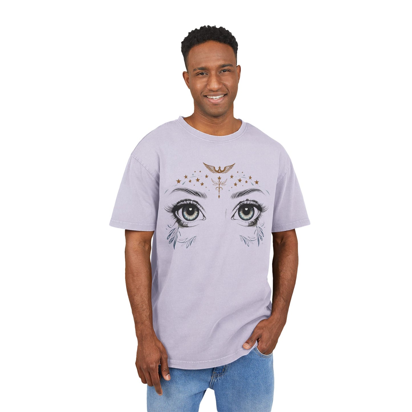 Angel Eyes Oversized Acid Wash T-Shirt