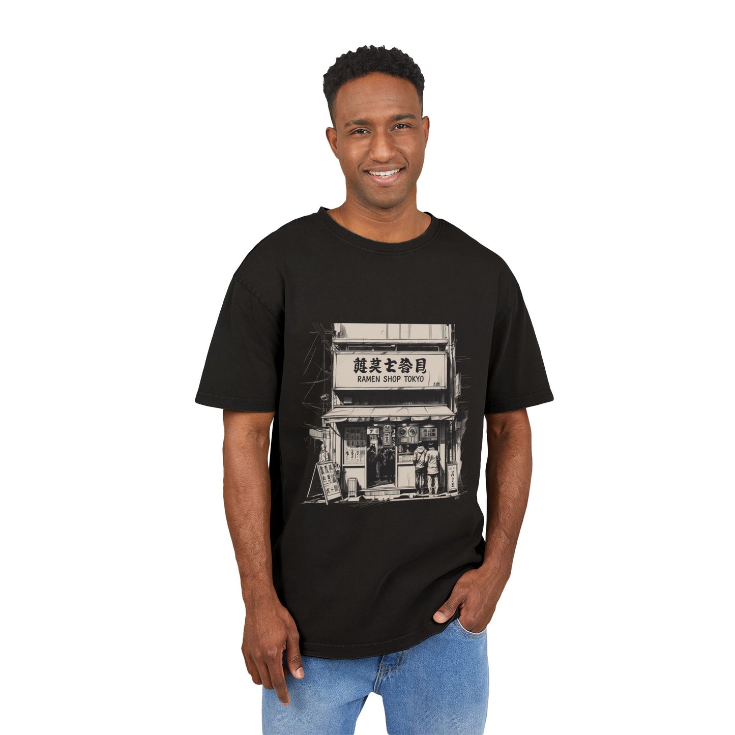 Ramen Shop Oversized Acid Wash T-Shirt