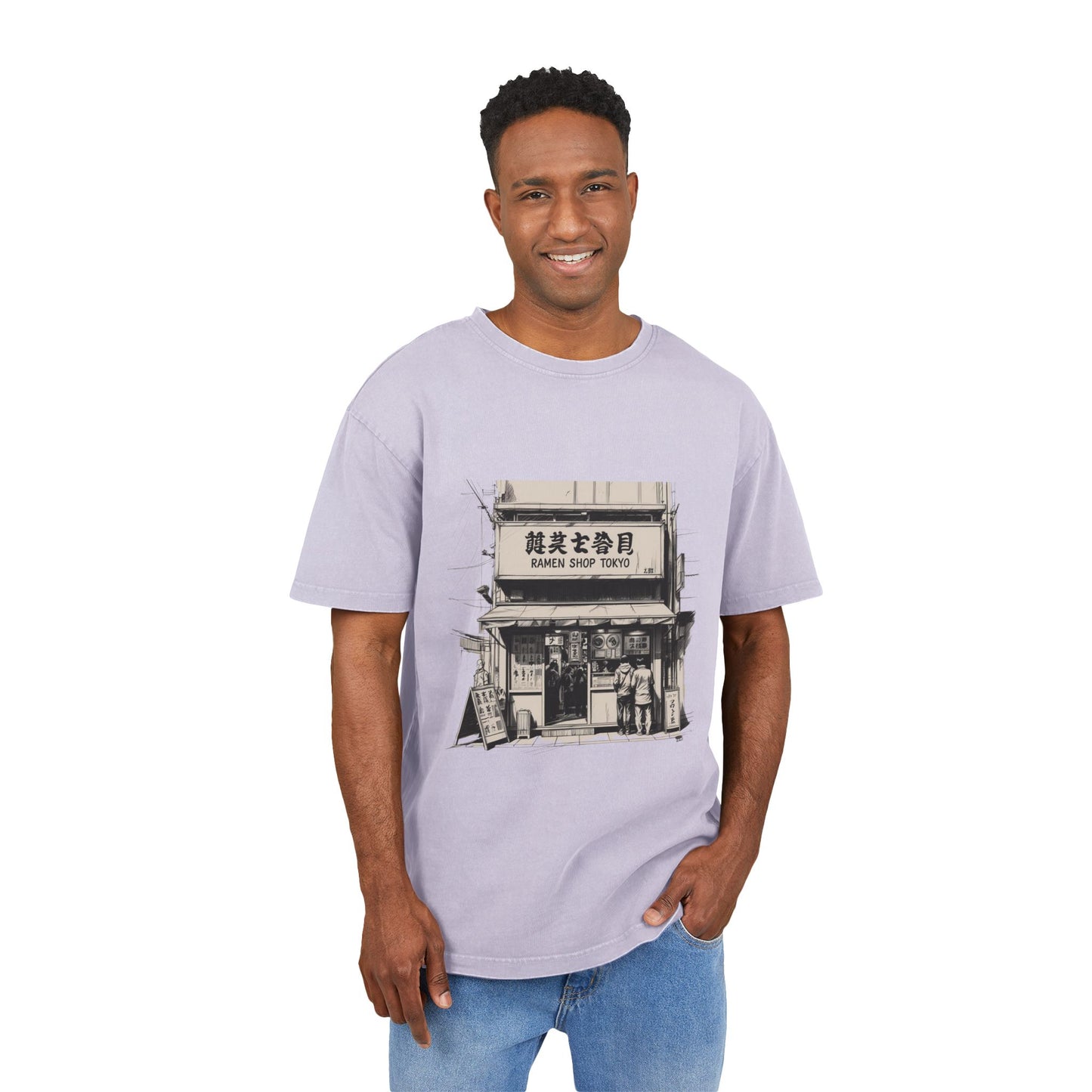 Ramen Shop Oversized Acid Wash T-Shirt
