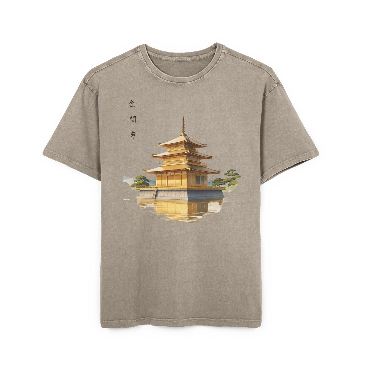 Kinkakujin Temple Oversized Acid Washed T-Shirt