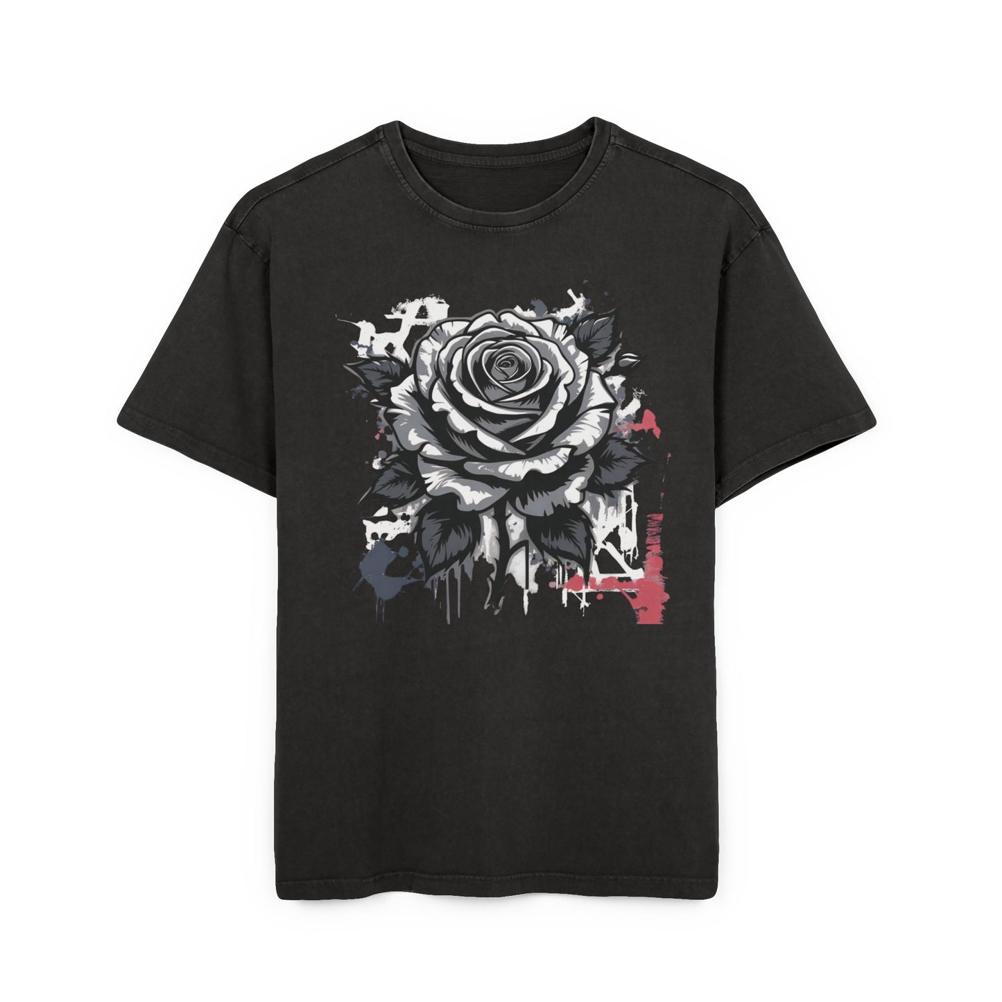 Grey Rose Oversized Acid Washed T-Shirt