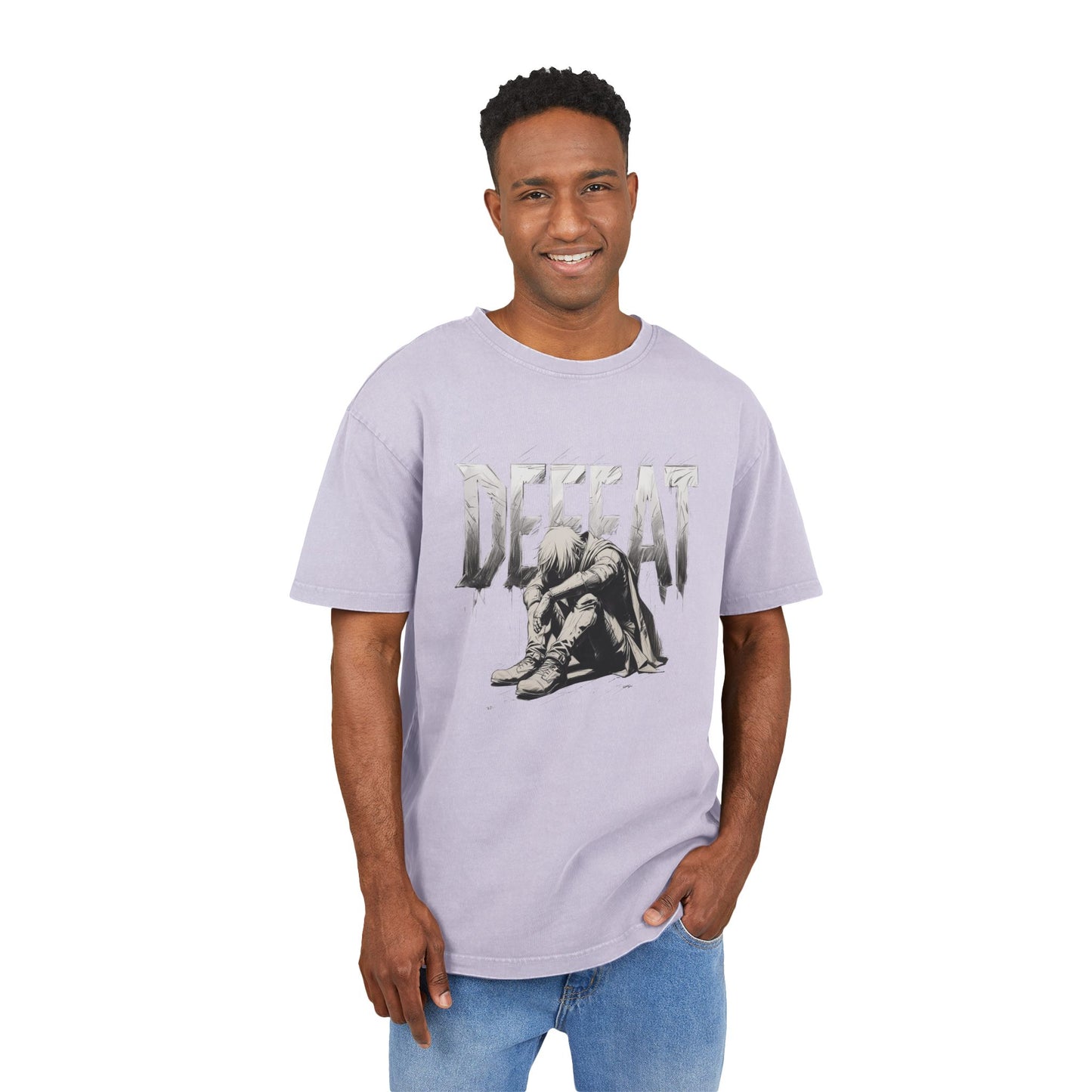 Defeated Man Oversized Acid Washed  T-Shirt