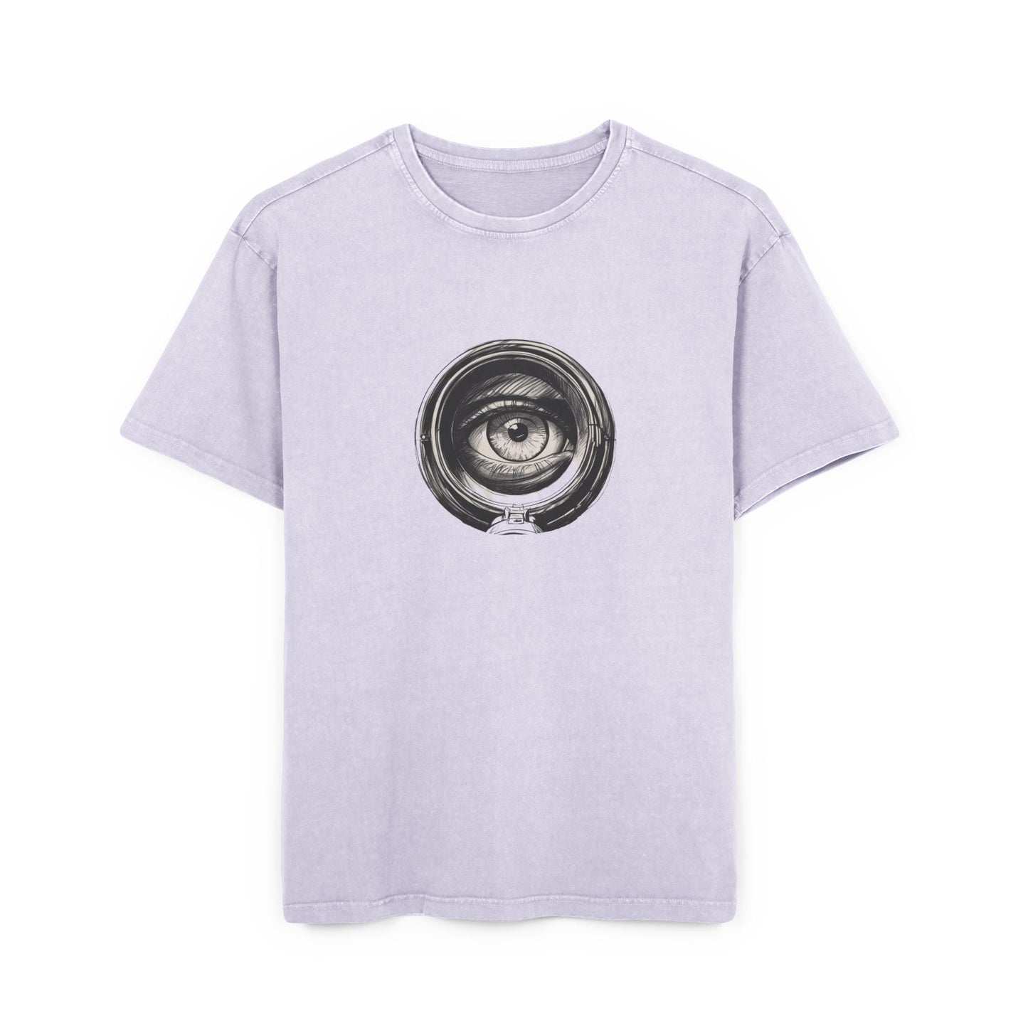 Eye Peak Through Scope Oversized Acid Washed T-Shirt