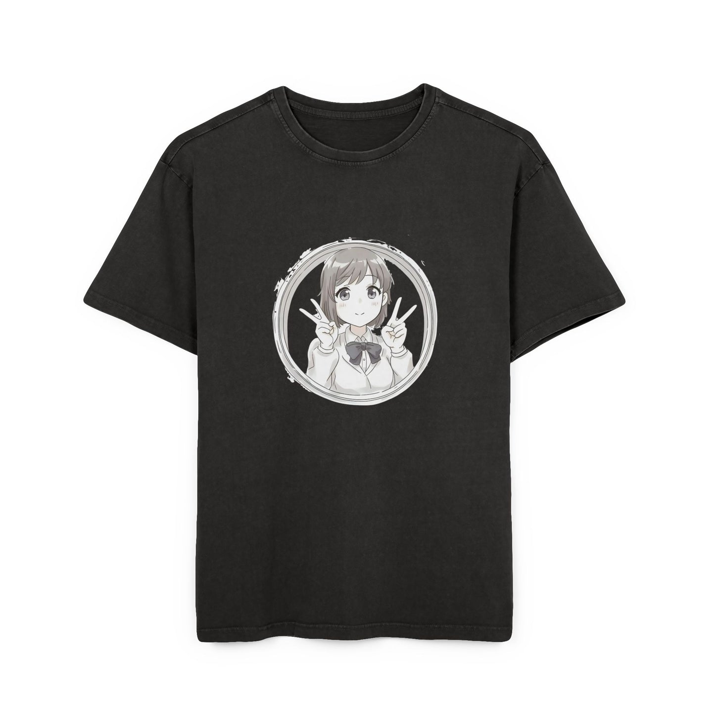Anime Girl Acid Washed Oversized T-Shirt
