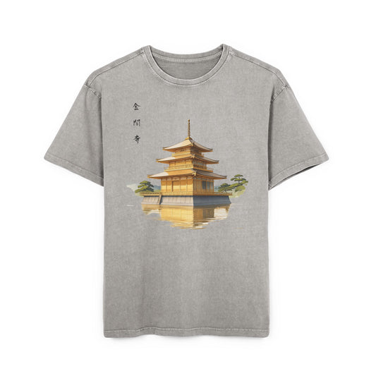 Kinkakujin Temple Oversized Acid Washed T-Shirt