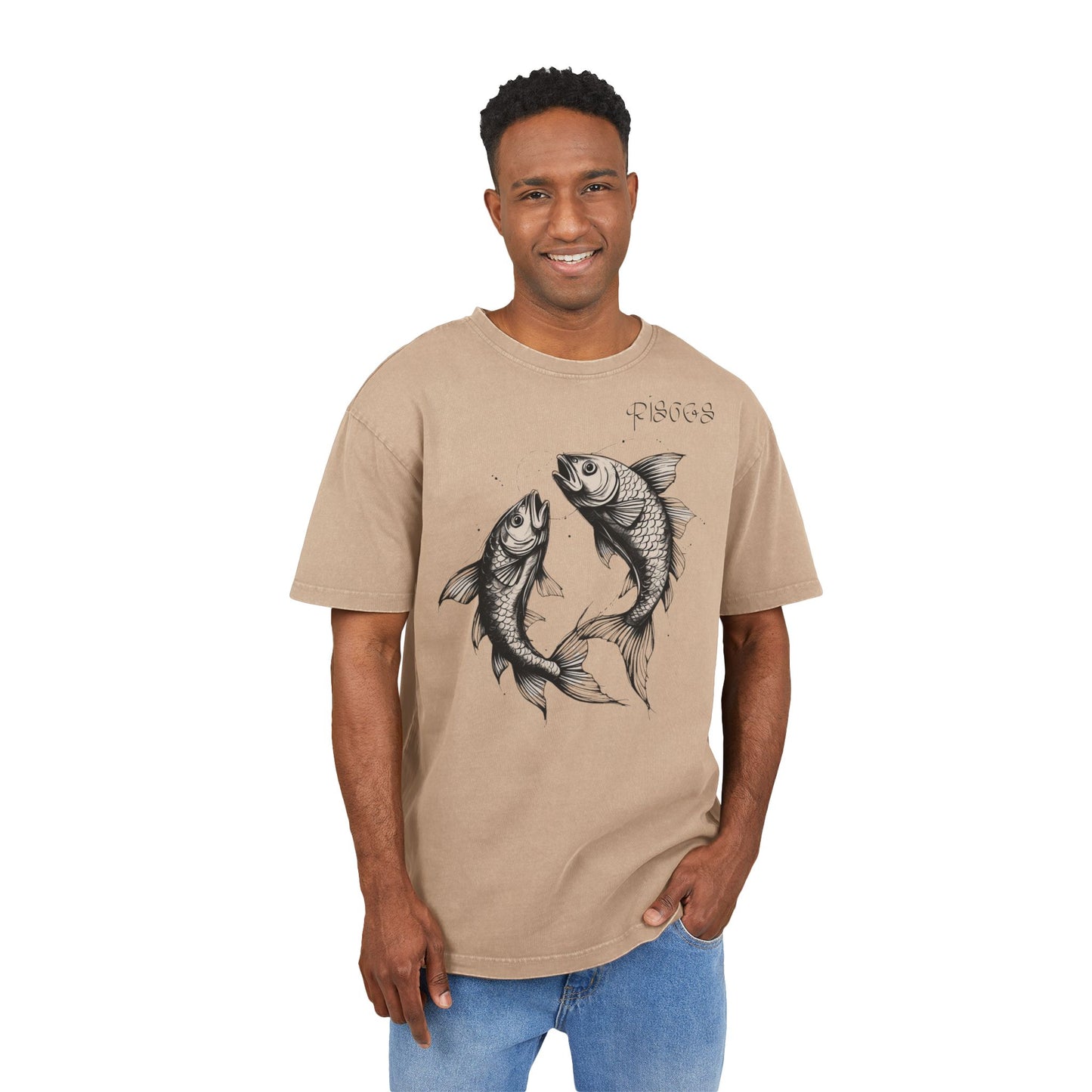 Pisces Oversize Acid Washed T-Shirt