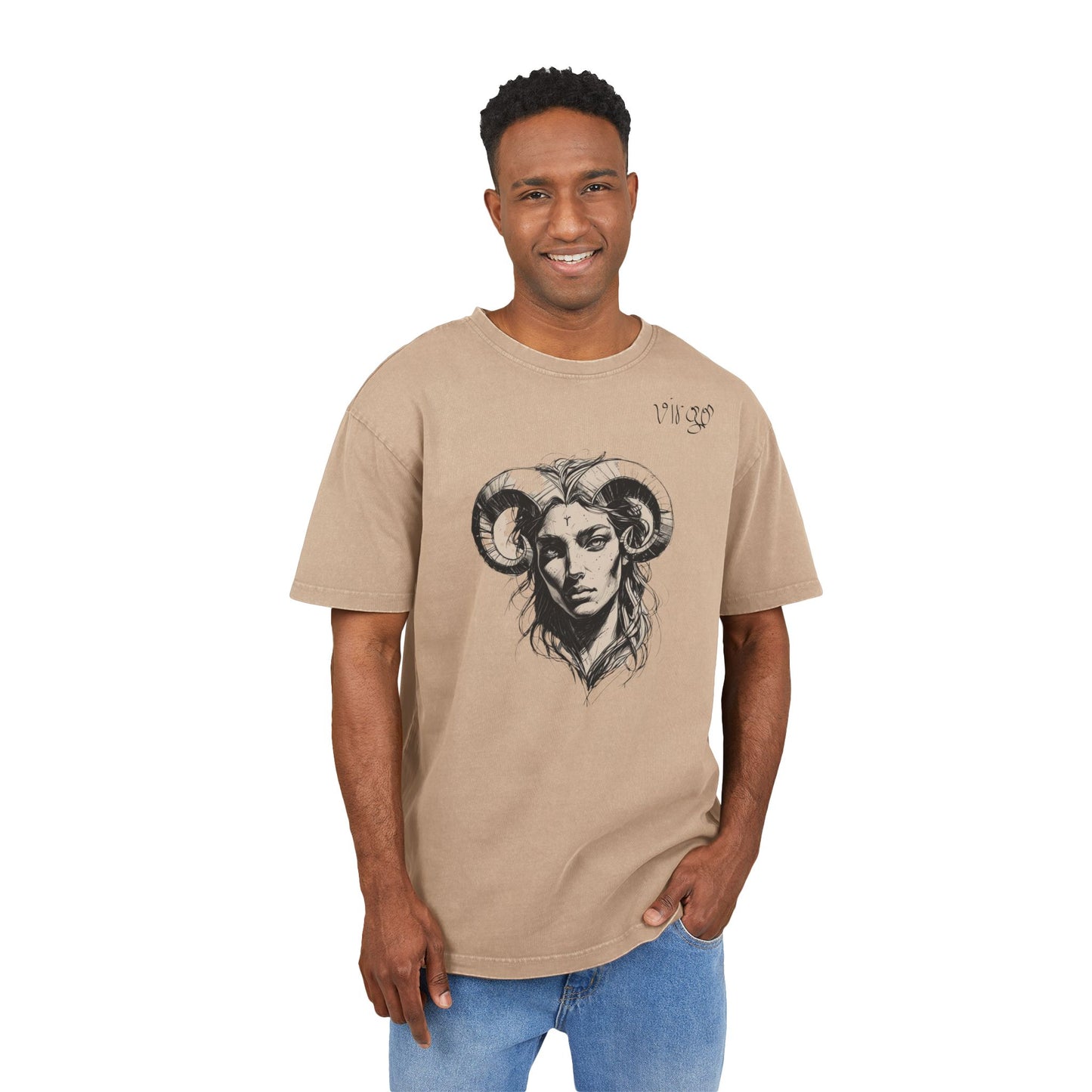 Virgo Oversize Acid Washed T-Shirt