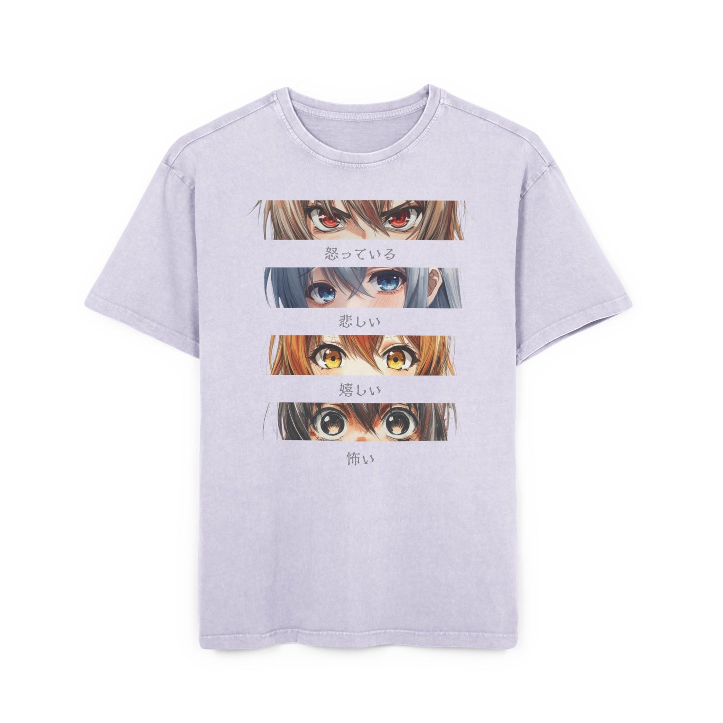 Angry/Sad/Happy/Scared Eyes Oversized Acid Washed T-Shirt