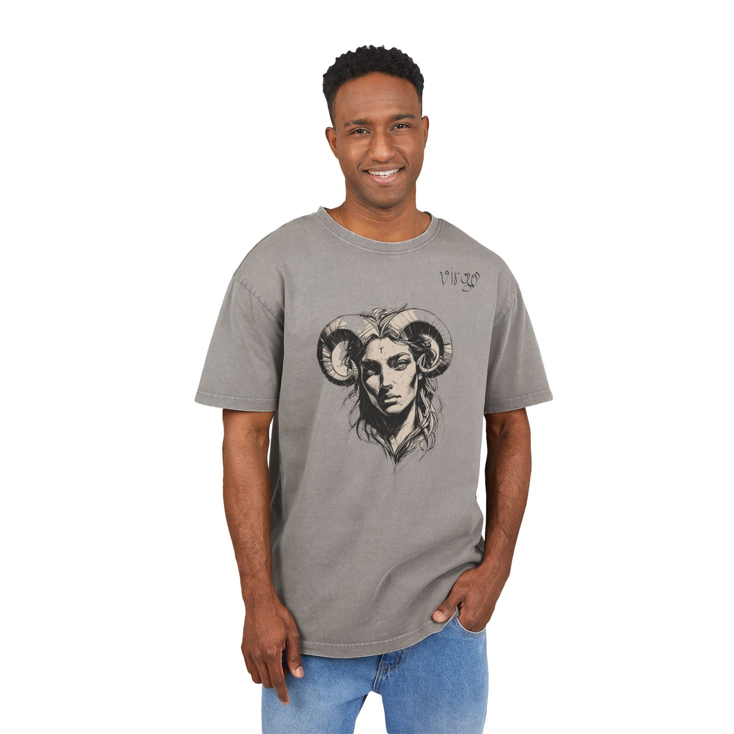 Virgo Oversize Acid Washed T-Shirt