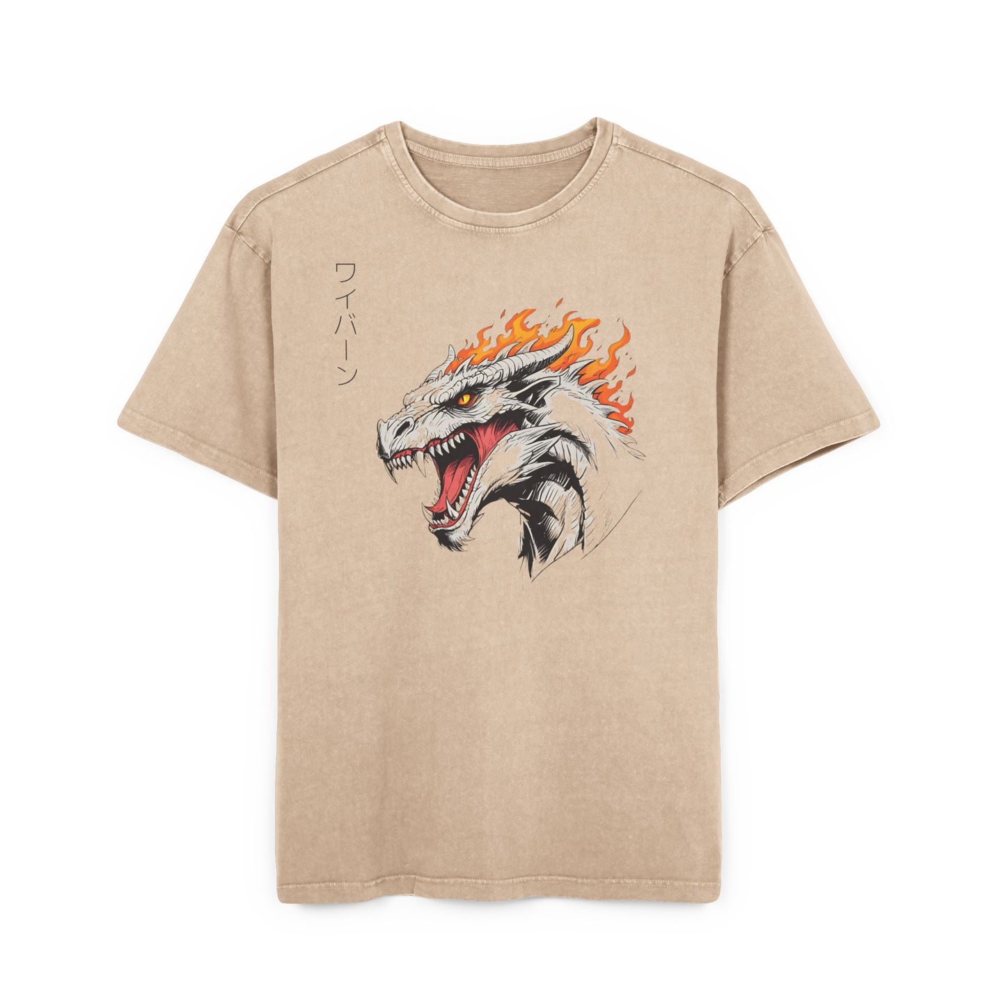 Wyvern Head Oversized Acid Washed T-Shirt