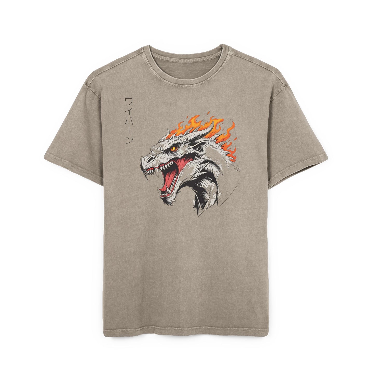 Wyvern Head Oversized Acid Washed T-Shirt