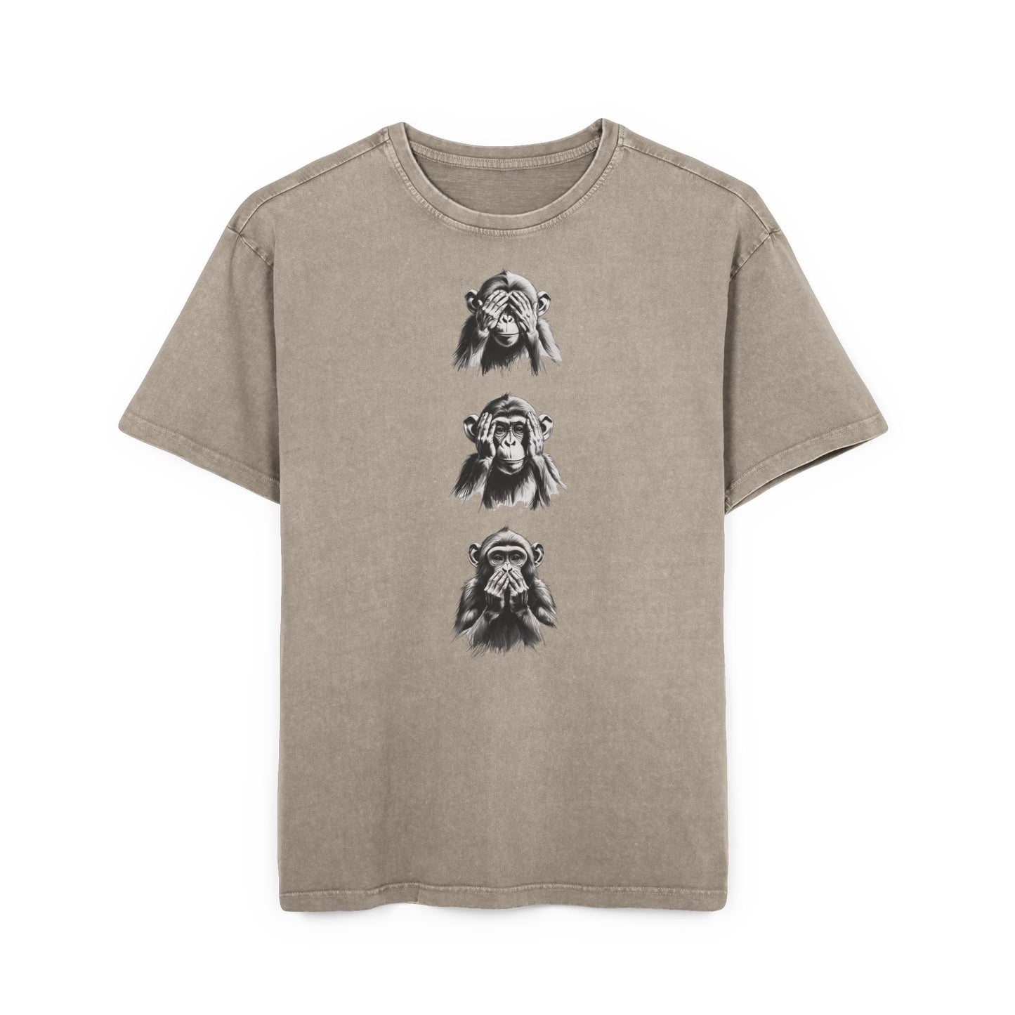3 Expressions Monkey Oversized Acid Wash T-Shirt