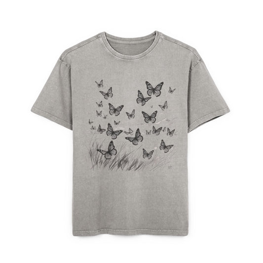 Butterflies Oversized Acid Washed T-Shirt