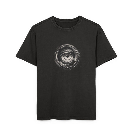 Eye Peak Through Scope Oversized Acid Washed T-Shirt