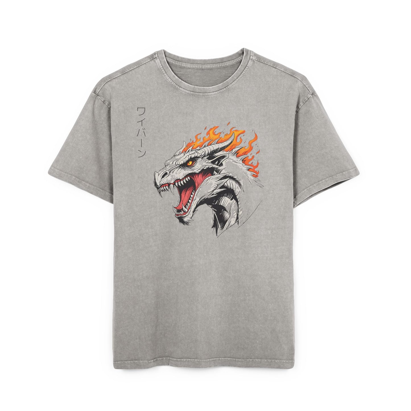 Wyvern Head Oversized Acid Washed T-Shirt