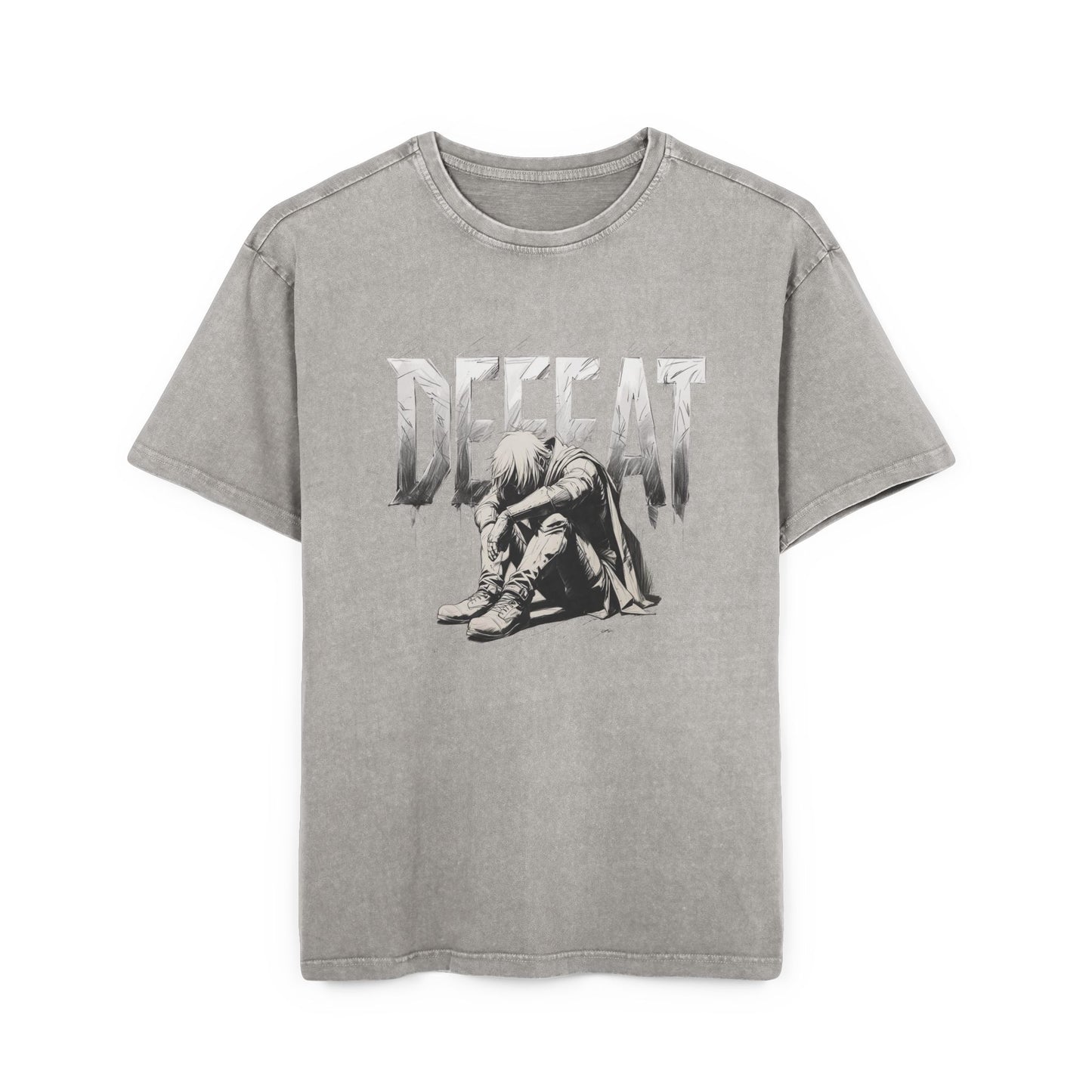 Defeated Man Oversized Acid Washed  T-Shirt
