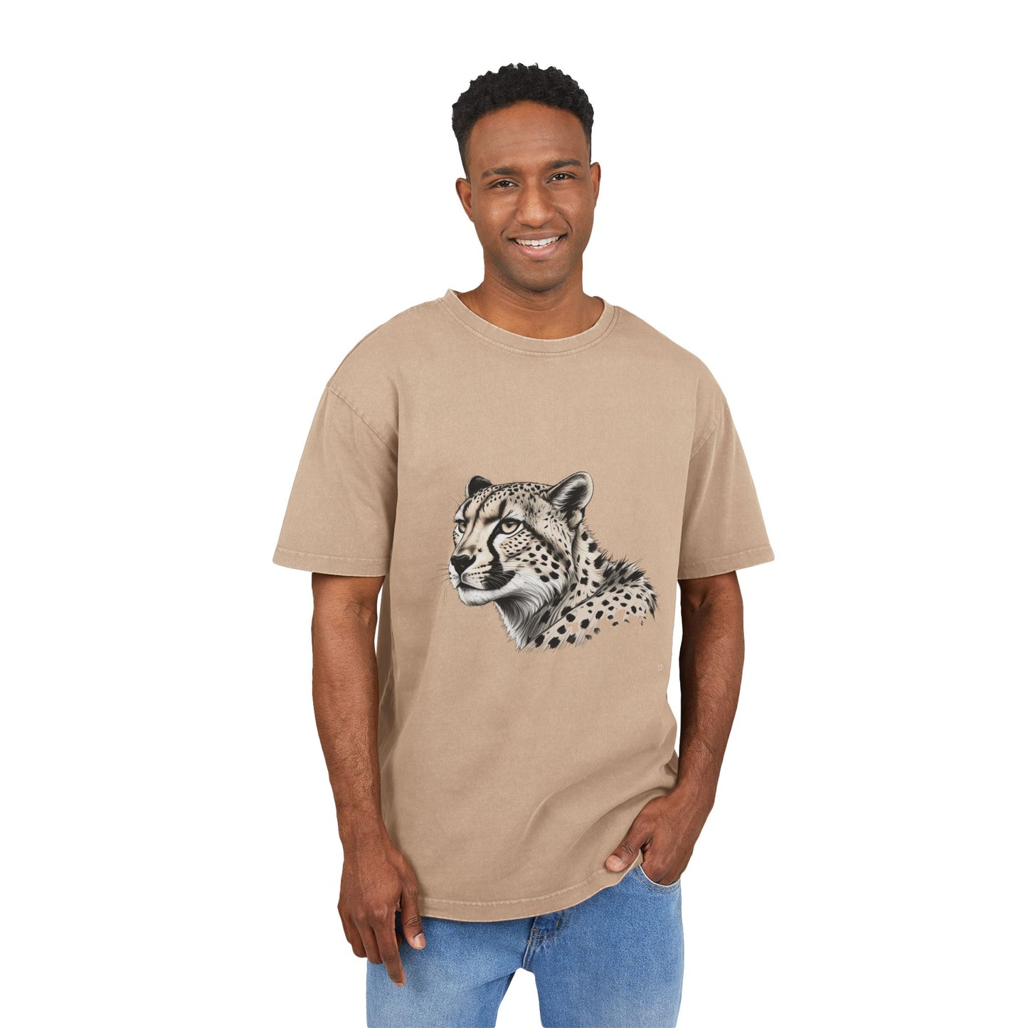 Cheetah Oversize Acid Washed T-Shirt