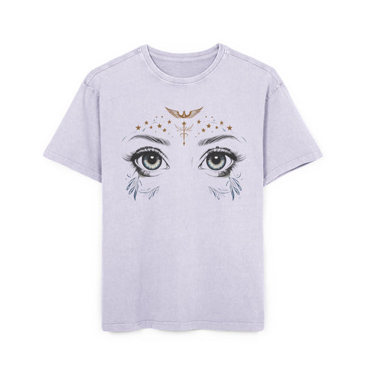 Angel Eyes Oversized Acid Wash T-Shirt