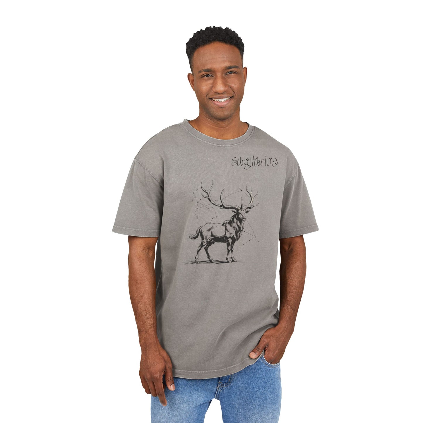 Sagitarius Oversize Acid Washed T-Shirt