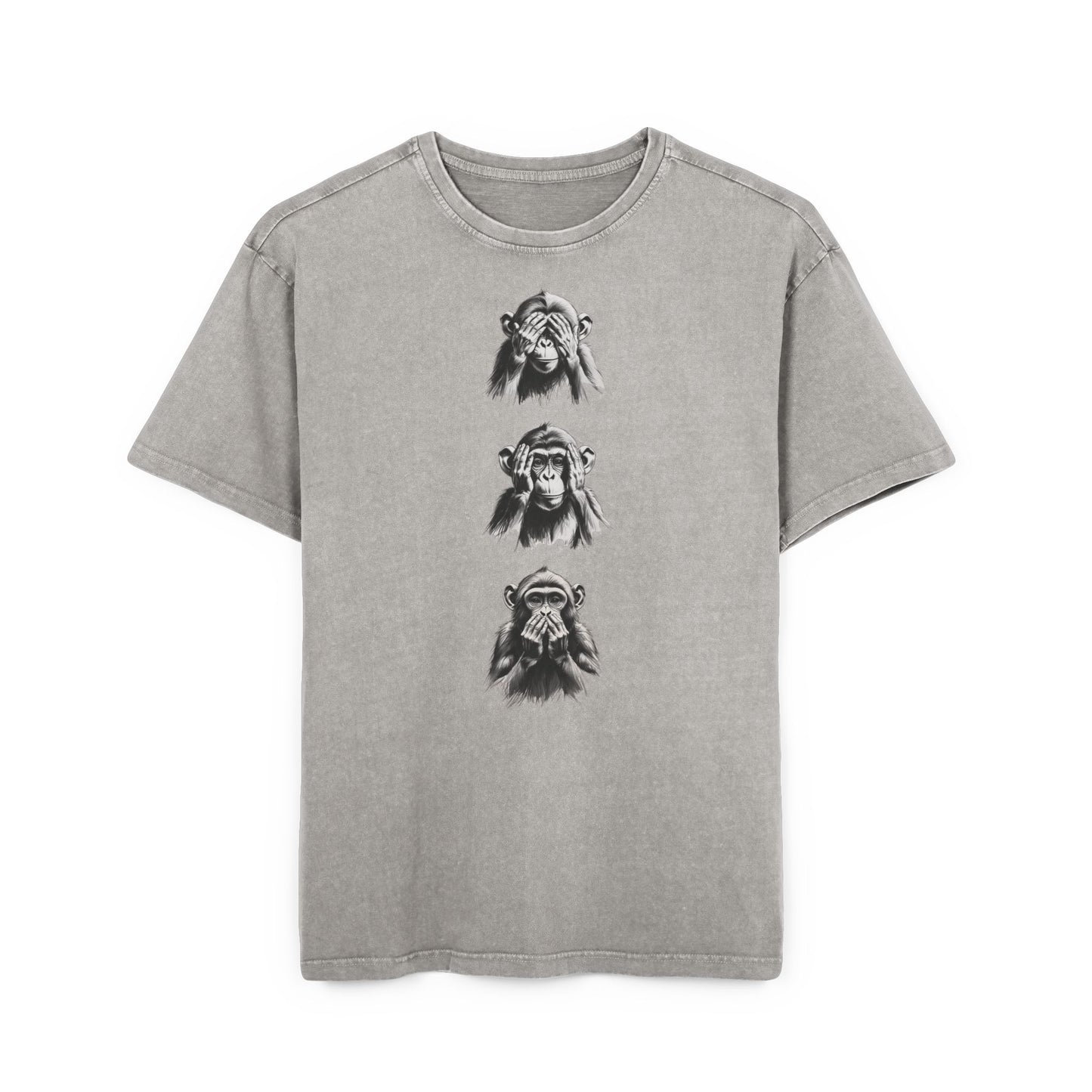 3 Expressions Monkey Oversized Acid Wash T-Shirt