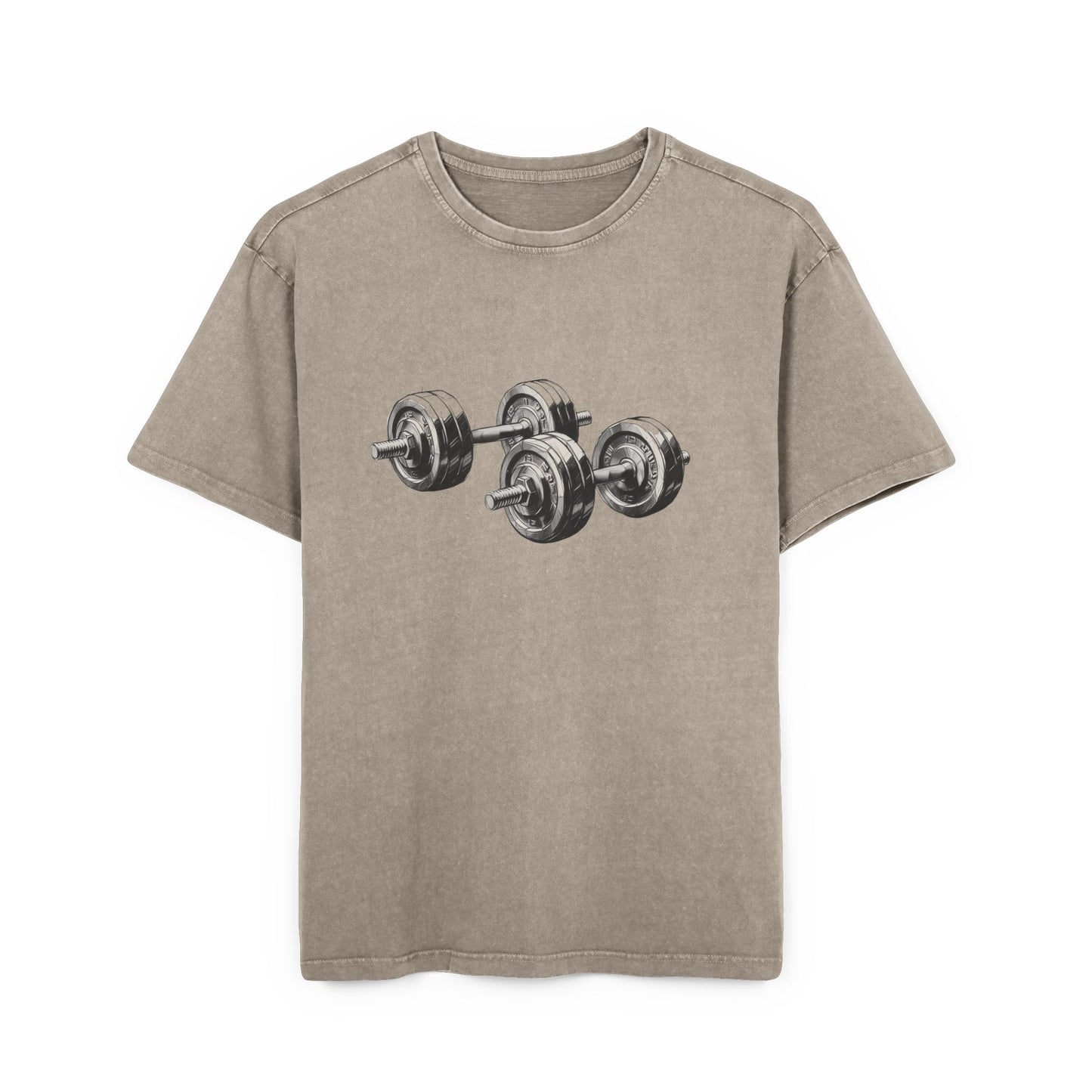 Dumbbells Oversized Acid Washed T-Shirt