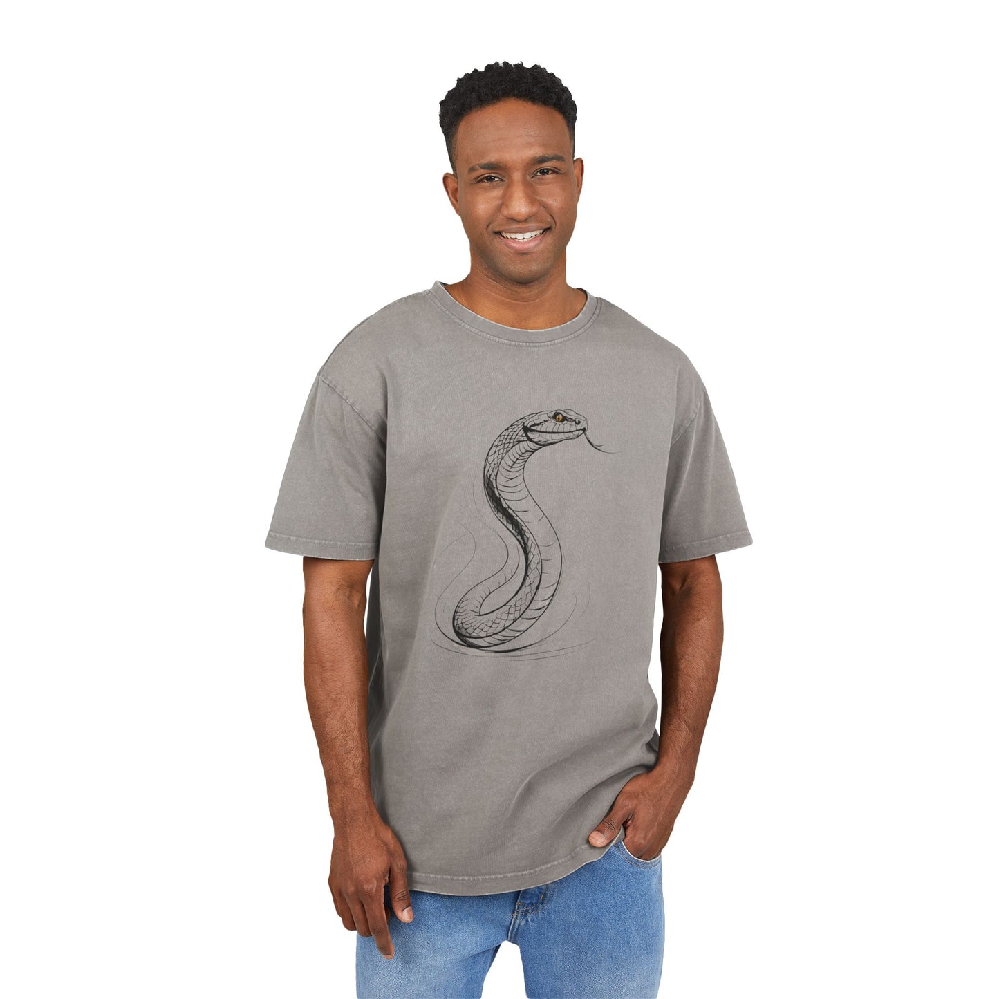 Serpent Oversized Men's Acid WashedT-Shirt