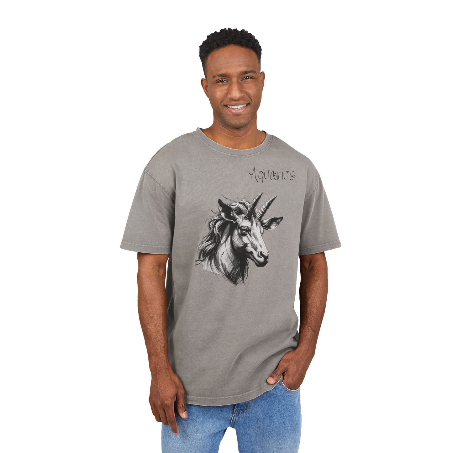 Aquarius Oversize Acid Washed T-Shirt