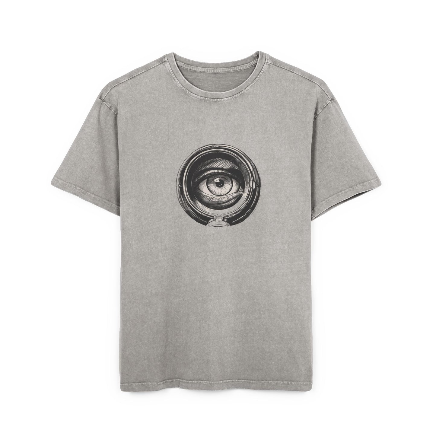 Eye Peak Through Scope Oversized Acid Washed T-Shirt