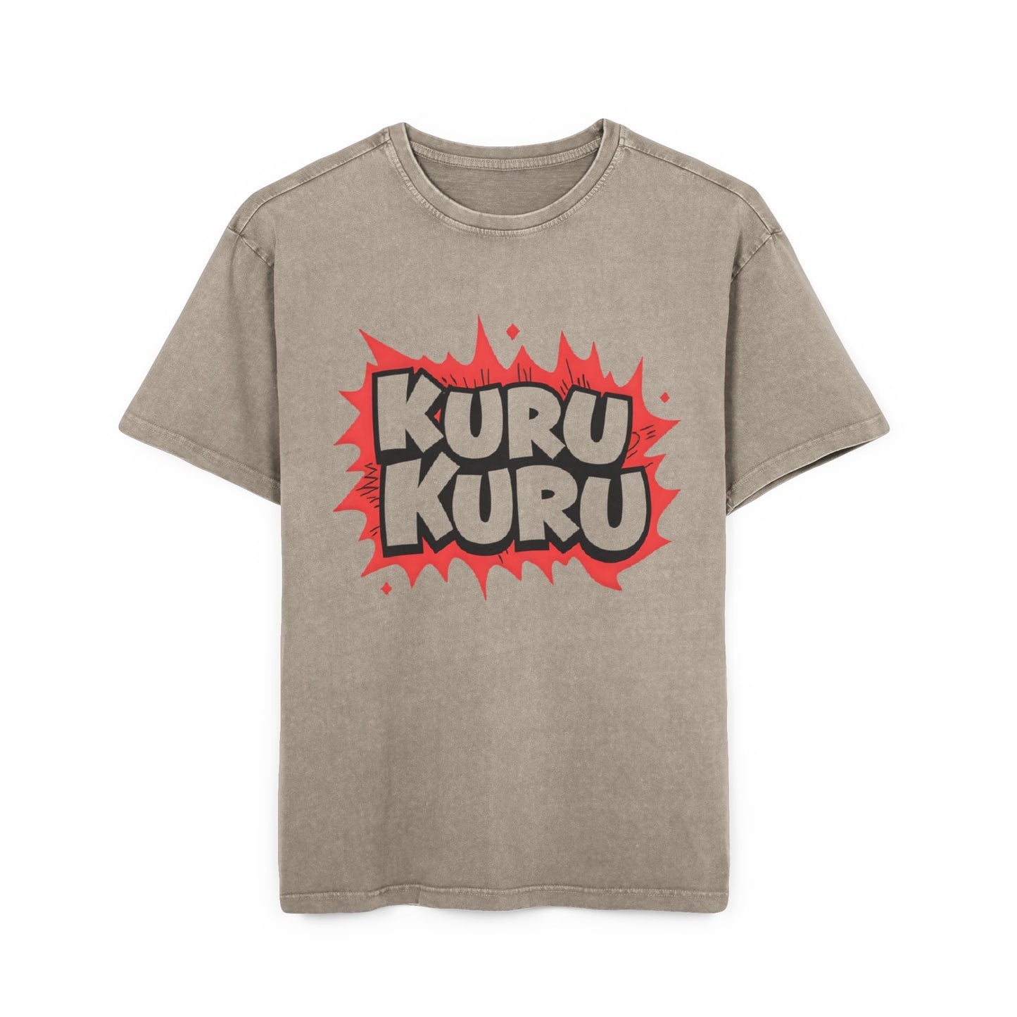 Kuru Kuru Oversized Men's Acid Washed Graphic T-Shirt