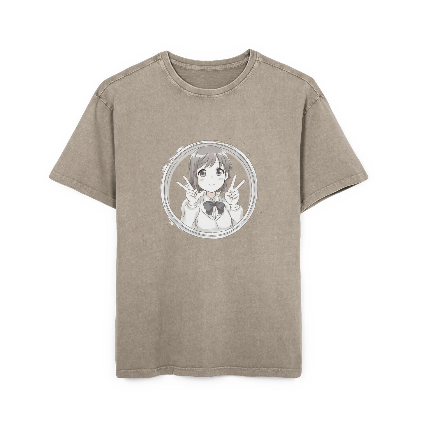 Anime Girl Acid Washed Oversized T-Shirt
