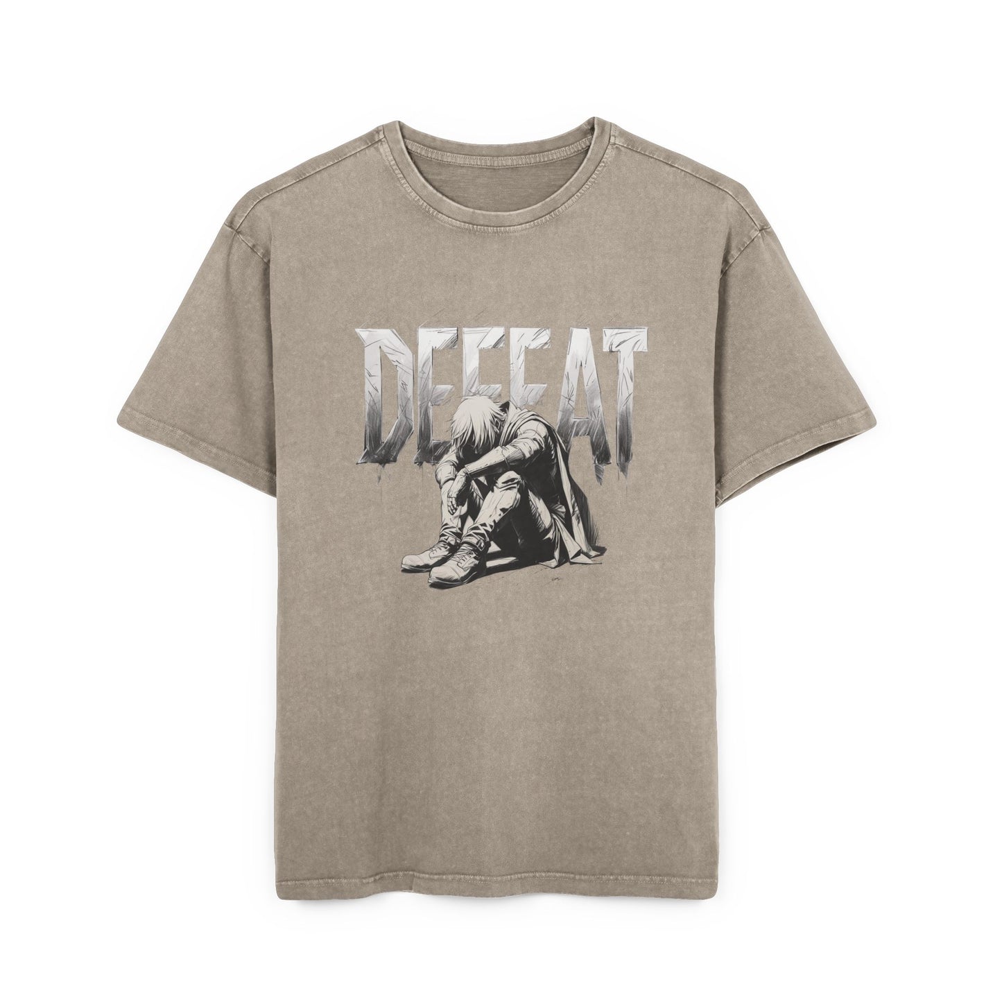 Defeated Man Oversized Acid Washed  T-Shirt